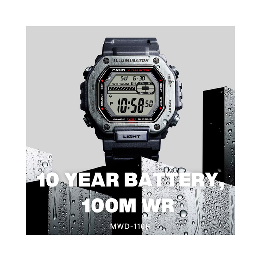 Casio Youth White Dial Black Body Mens Watch D300 - MWD-110H-1AV