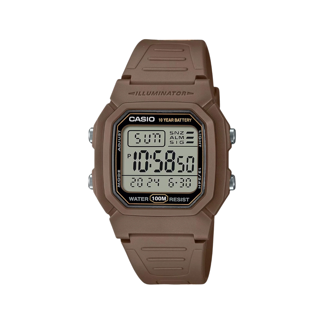 Casio Youth Digital Brown Strap Mens Watch D334 - W-800H-5AV