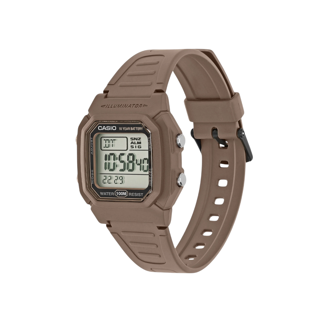 Casio Youth Digital Brown Strap Mens Watch D334 - W-800H-5AV