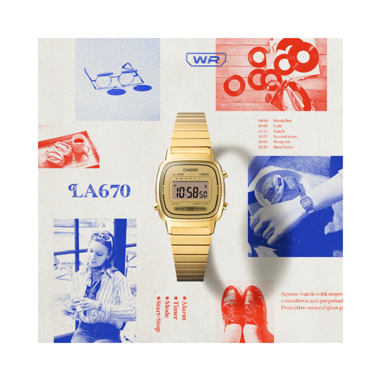 Casio Vintage Small Case Golden Womens Watch D343 - LA670WGA-9