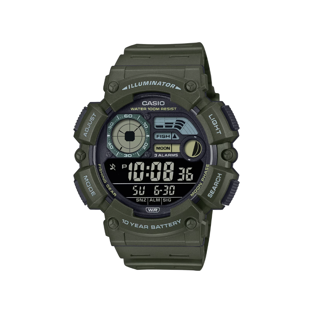 Casio Youth Digital Green Mens Watch D350 - WS-1500H-3BV