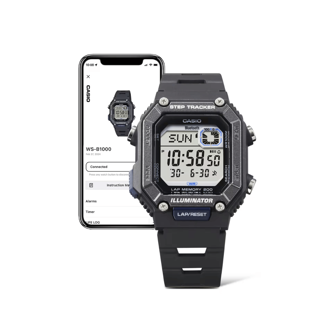 Casio Youth Digital Bluetooth with Step Tracker Watch D352 - WS-B1000-1AV