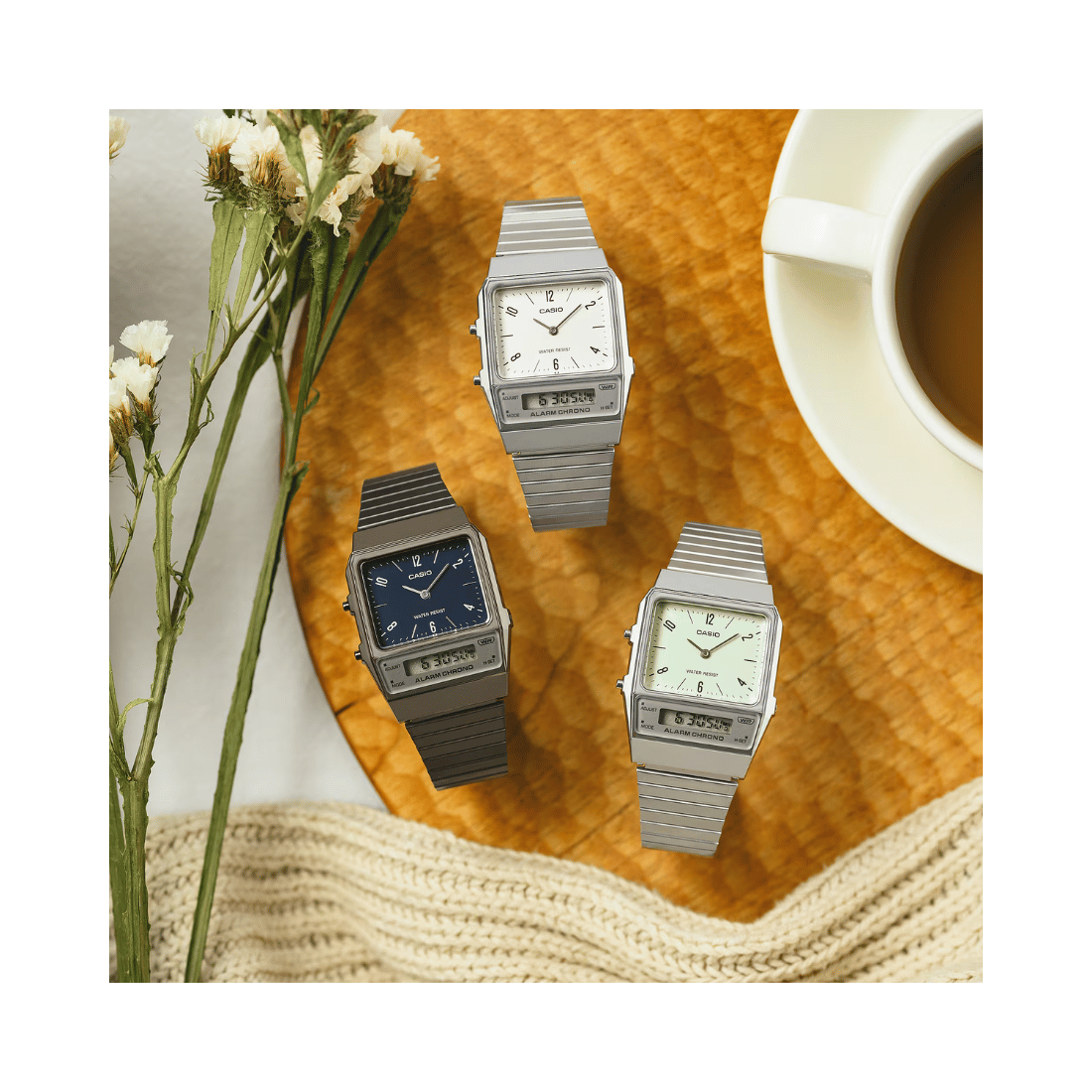 Casio Vintage White Dial Unisex Watch D363 - AQ-800E-7A2