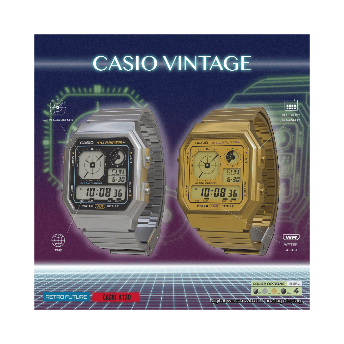 Casio Vintage Digital Watch D388 - A130WE-1A