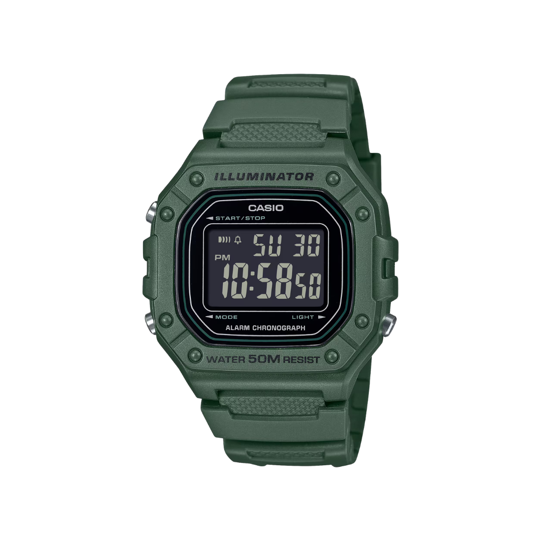 Casio Youth Green Digital Mens/ Kids Watch D394 - W-218H-3BV