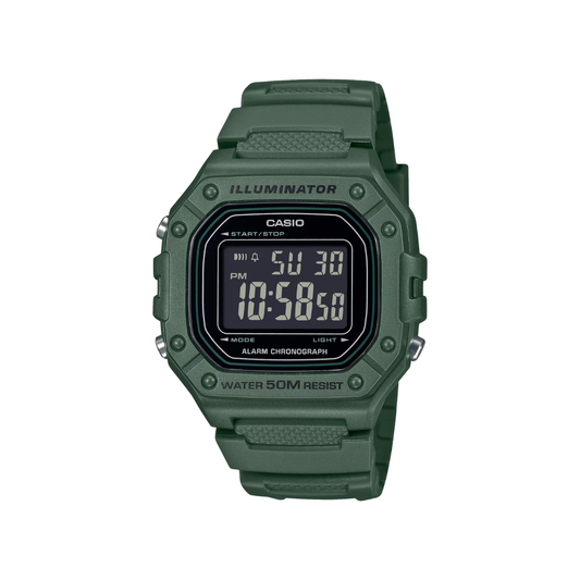 Casio Youth Green Digital Mens/ Kids Watch D394 - W-218H-3BV