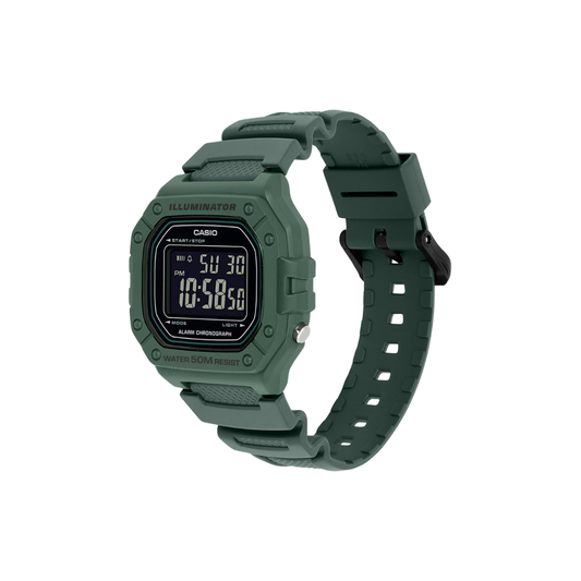 Casio Youth Green Digital Mens/ Kids Watch D394 - W-218H-3BV