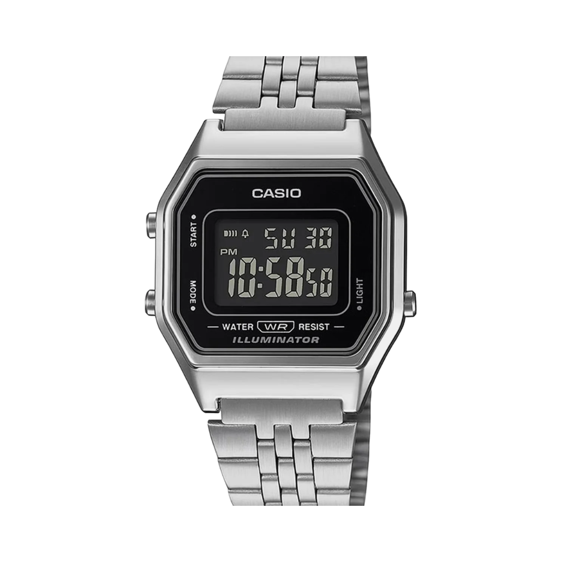 Casio Vintage Digital Black Dial Stainless Steel Women Watch D408 LA680WA-1BDF