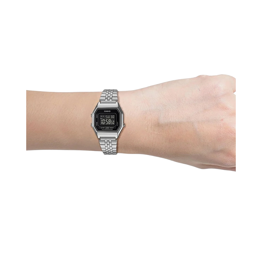 Casio Vintage Digital Black Dial Stainless Steel Women Watch D408 LA680WA-1BDF