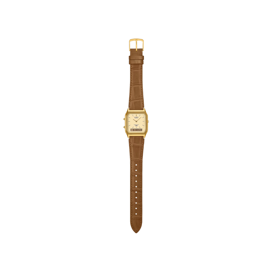 Casio Vintage Ana-Digi Golden Dial Unisex Watch D415 - AQ-230EGL-9A
