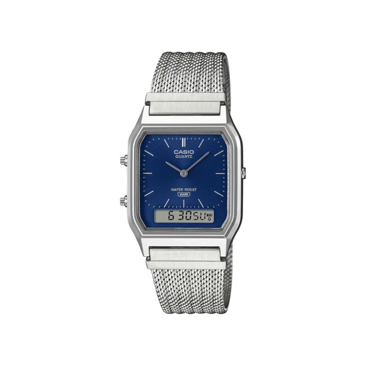 Casio Vintage Ana-Digi Blue Dial Unisex Watch D417 - AQ-230EM-2A