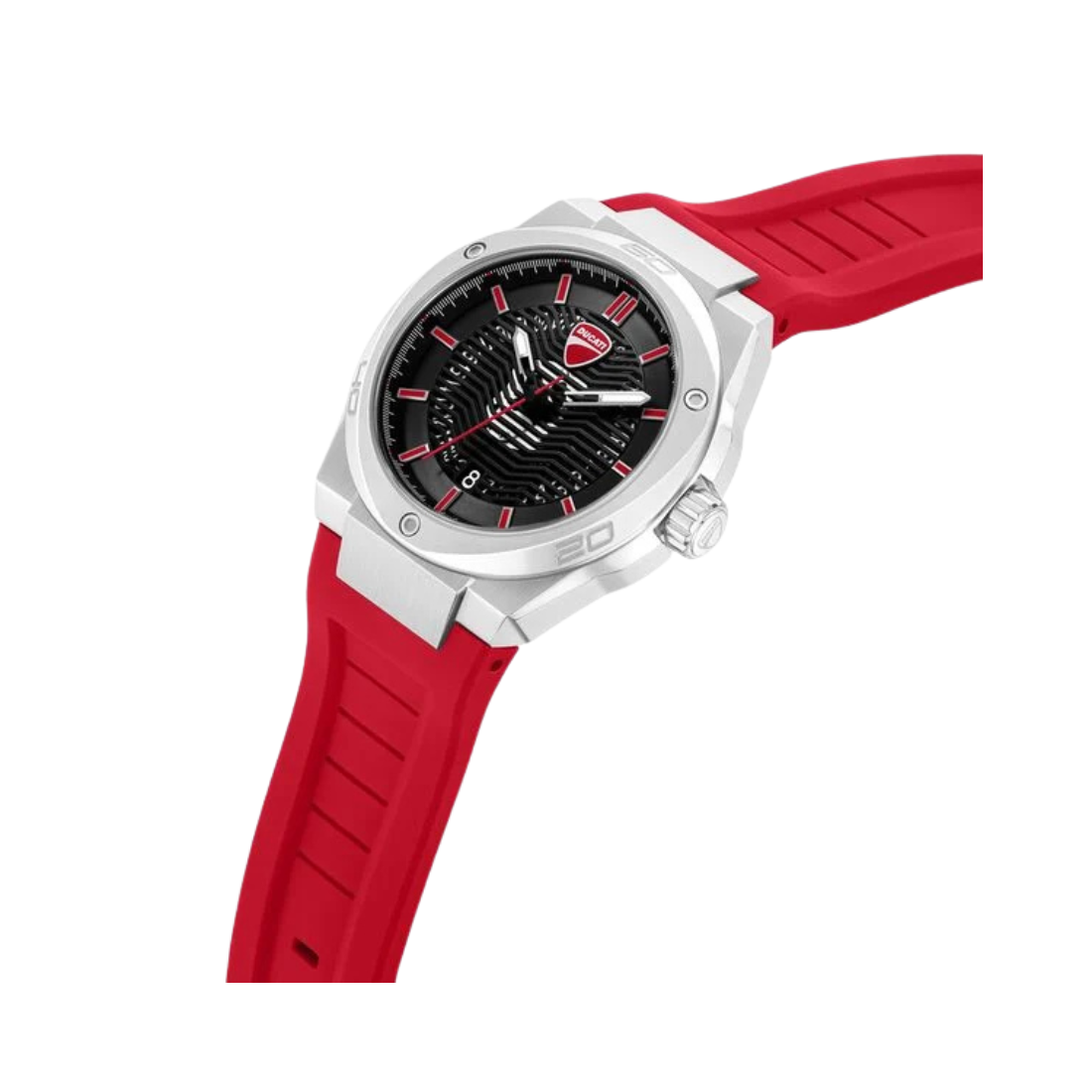 Ducati Touring Black Dial Red Silicone Strap Quartz Analog Men's Watch DTWGB0002701W