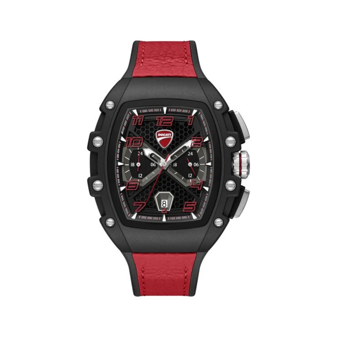 Ducati Extreme Sports Black Dial Black Silicone Strap Multifunction Quartz Watch For Men DTWGC0002804W