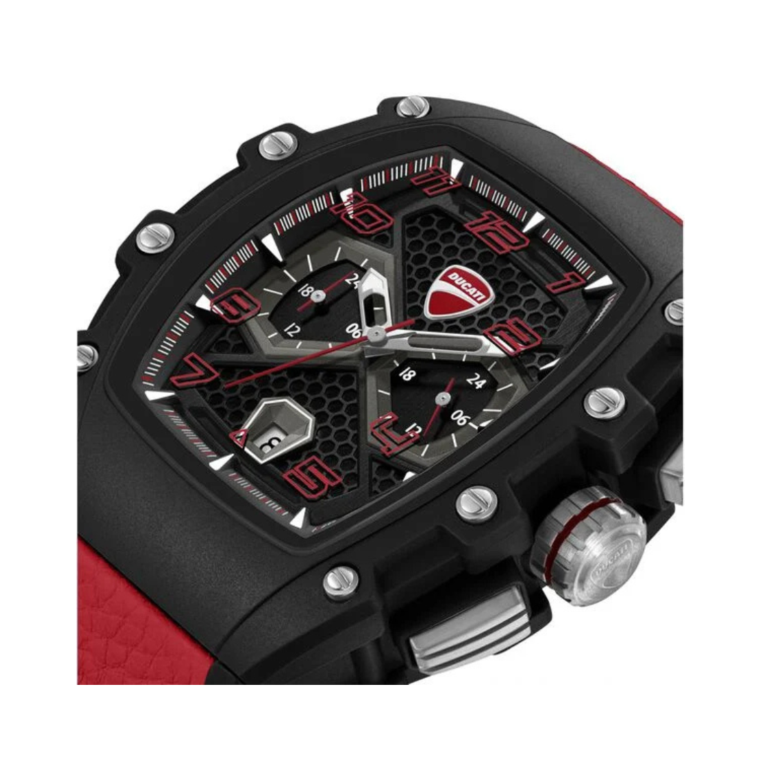 Ducati Extreme Sports Black Dial Black Silicone Strap Multifunction Quartz Watch For Men DTWGC0002804W