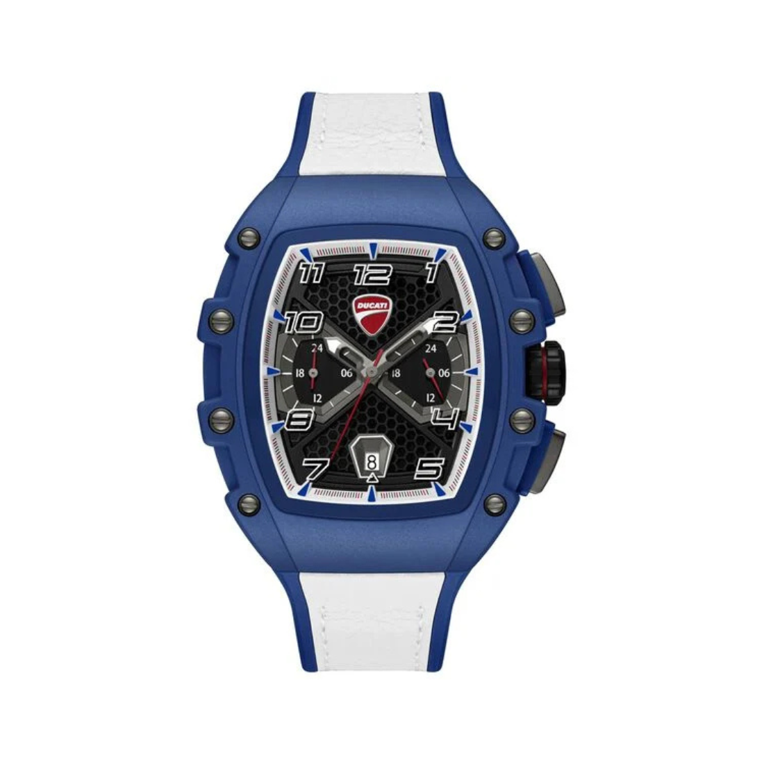 Ducati Extreme Sports Black Dial Blue Silicone Strap Multifunction Watch For Men DTWGC0002805W