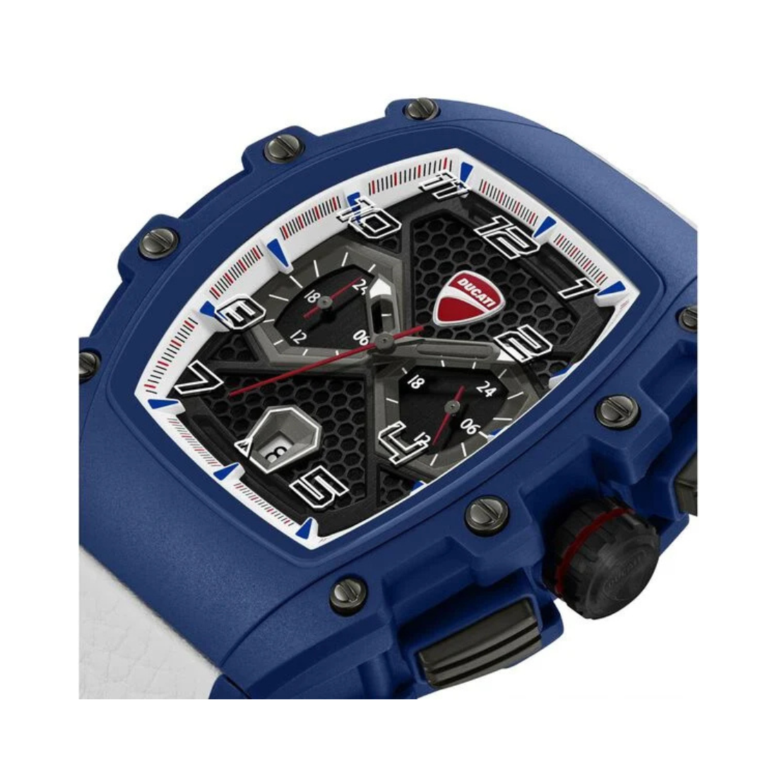 Ducati Extreme Sports Black Dial Blue Silicone Strap Multifunction Watch For Men DTWGC0002805W