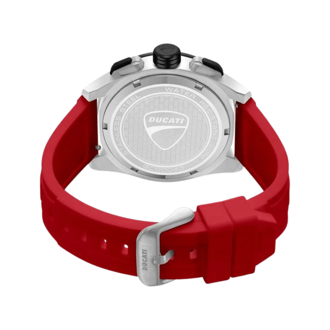 Ducati Extreme Sports Chronograph Red Silicone Strap Black Dial Men's Watch DTWGC0004301W