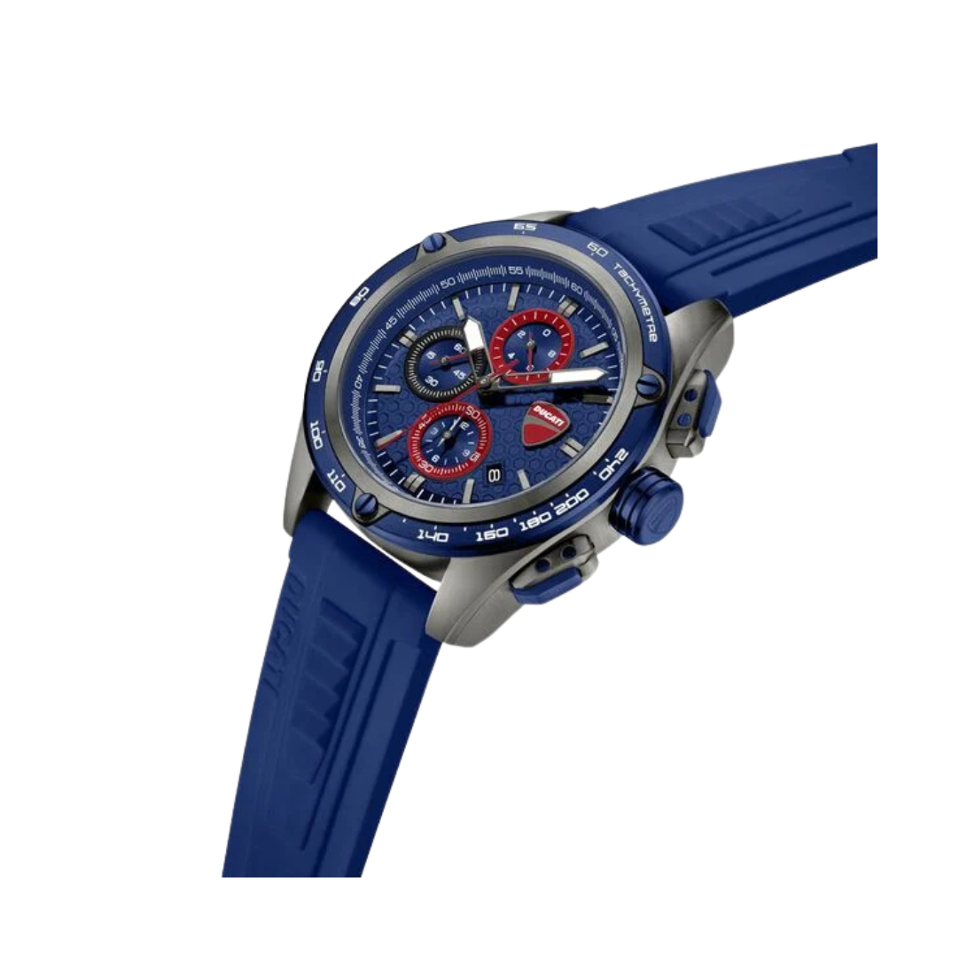Ducati Extreme Sports Blue Dial Blue Silicone Strap Chronograph Watch For Men DTWGC0004302W