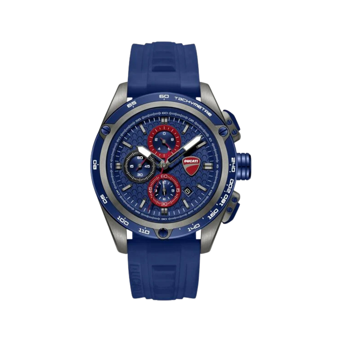 Ducati Extreme Sports Blue Dial Blue Silicone Strap Chronograph Watch For Men DTWGC0004302W