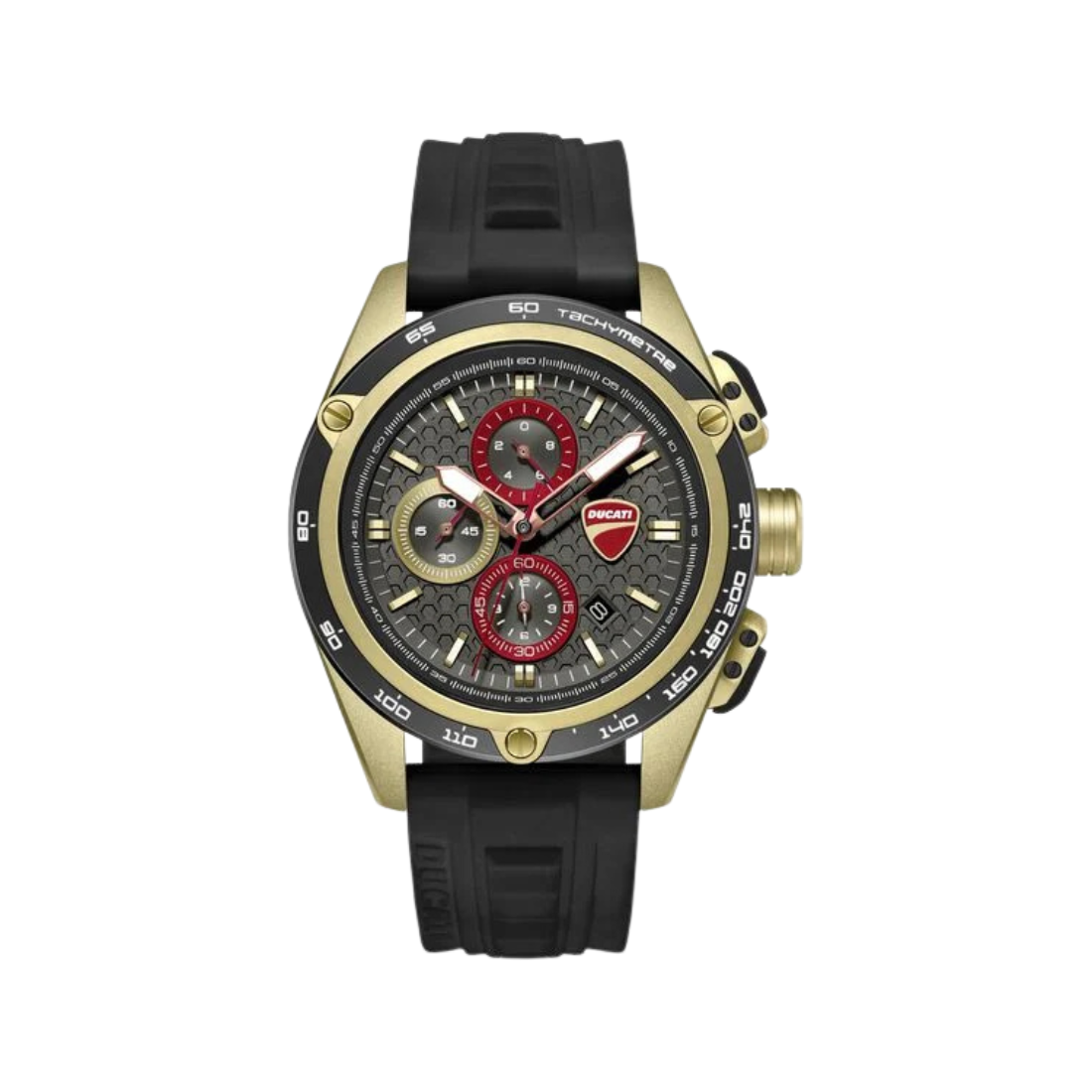 Ducati Extreme Sports Chronograph Quartz Grey Dial Black Silicone Strap Men's Watch DTWGC0004303W