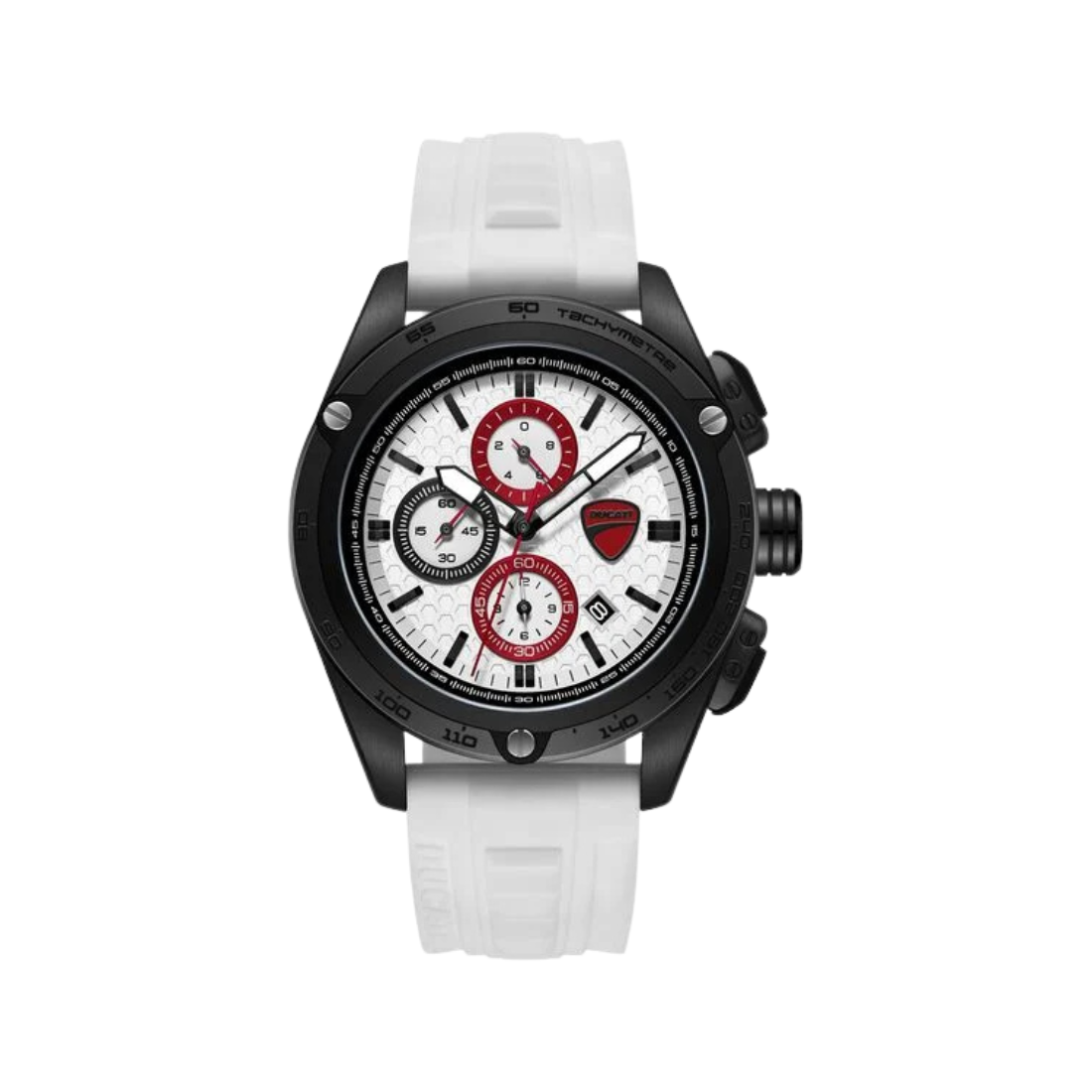 Ducati Extreme Sports Silicone Strap Chronograph White Dial White Watch For Men DTWGC0004304W