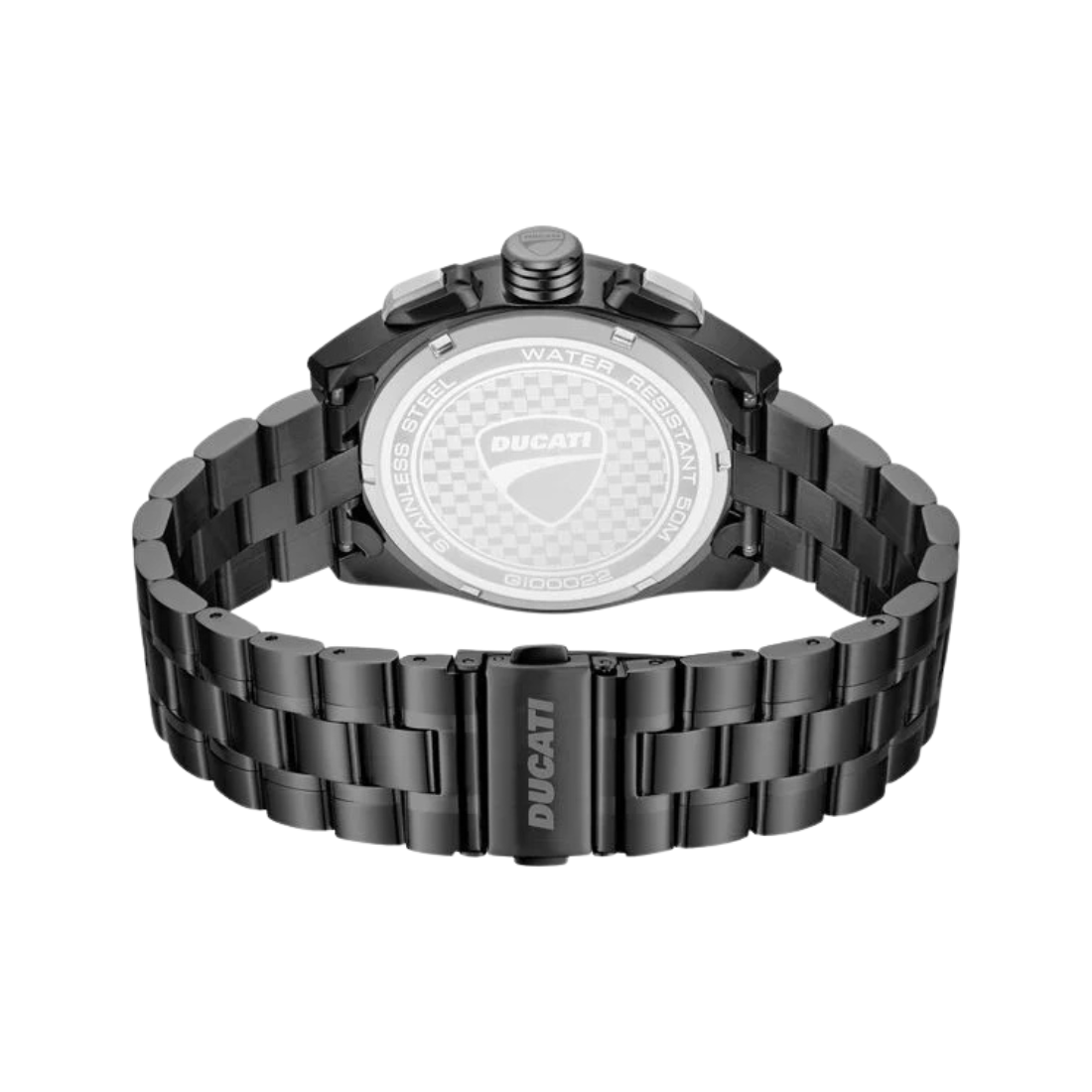 Ducati Supermotos Chronograph Stainless Steel Strap Black Dial Black Watch For Men DTWGI0002201W