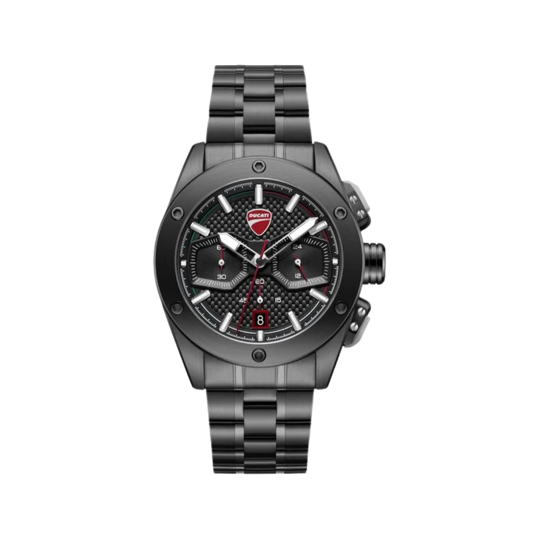 Ducati Supermotos Chronograph Stainless Steel Strap Black Dial Black Watch For Men DTWGI0002201W