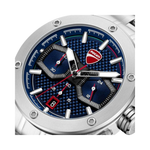 Ducati Supermotos Blue Dial Silver Stainless Steel Strap Quartz Chronograph Men's Watch DTWGI0002203W