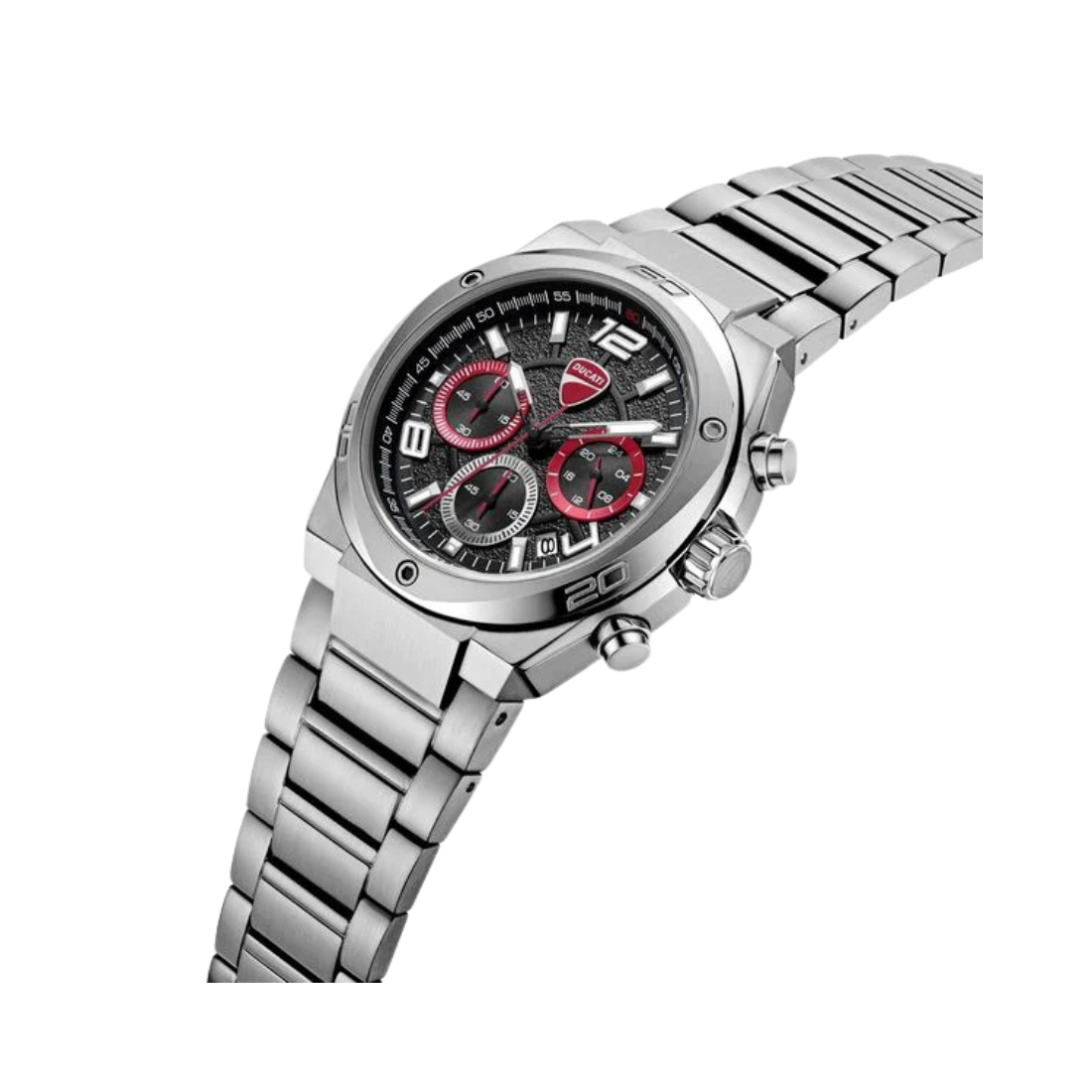 Ducati Extreme Sports Black Dial Silver Stainless Steel Strap Men's Watch Chronograph DTWGI0002401W
