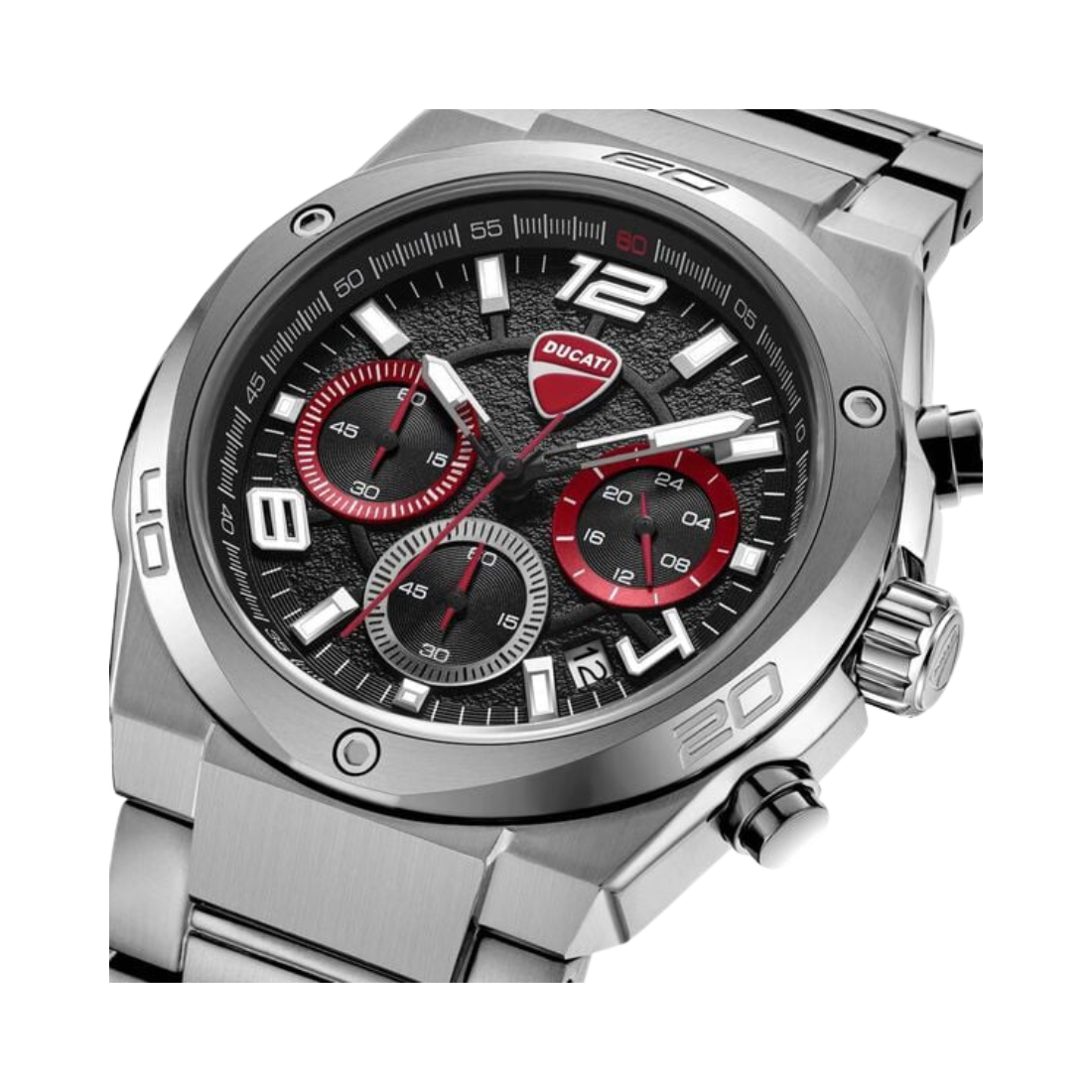 Ducati Extreme Sports Black Dial Silver Stainless Steel Strap Men's Watch Chronograph DTWGI0002401W