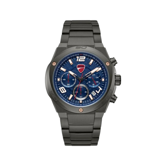 Ducati Extreme Sports Chronograph Blue Dial Grey Stainless Steel Strap Men's Watch DTWGI0002403W