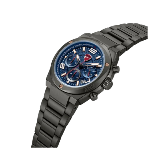 Ducati Extreme Sports Chronograph Blue Dial Grey Stainless Steel Strap Men's Watch DTWGI0002403W