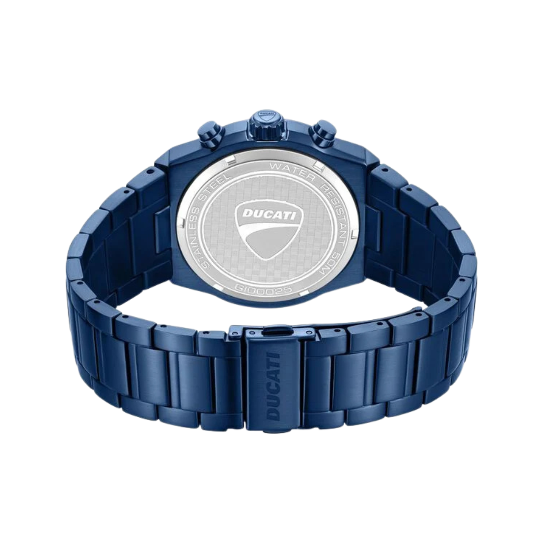 Ducati Supermotos Men's Watch Quartz Chronograph Black Dial Blue Stainless Steel Strap DTWGI0002502W