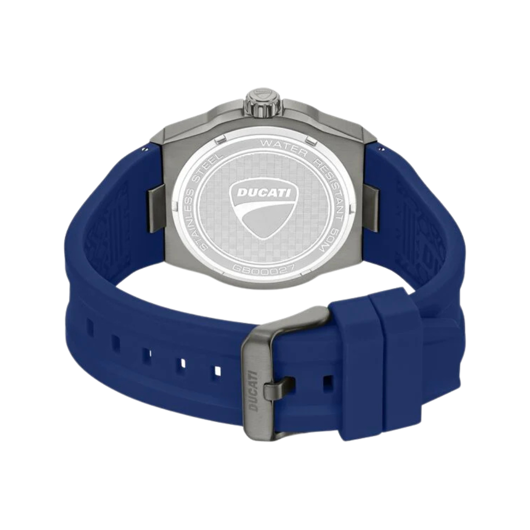 Ducati Touring Grey Dial Blue Silicone Strap Watch Quartz Analog For Mens Watch DTWGN0002702W