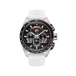 Ducati Extreme Sports Black Dial Chronograph in Steel Case with White Rubber Strap Mens Watch DTWGO0001702W