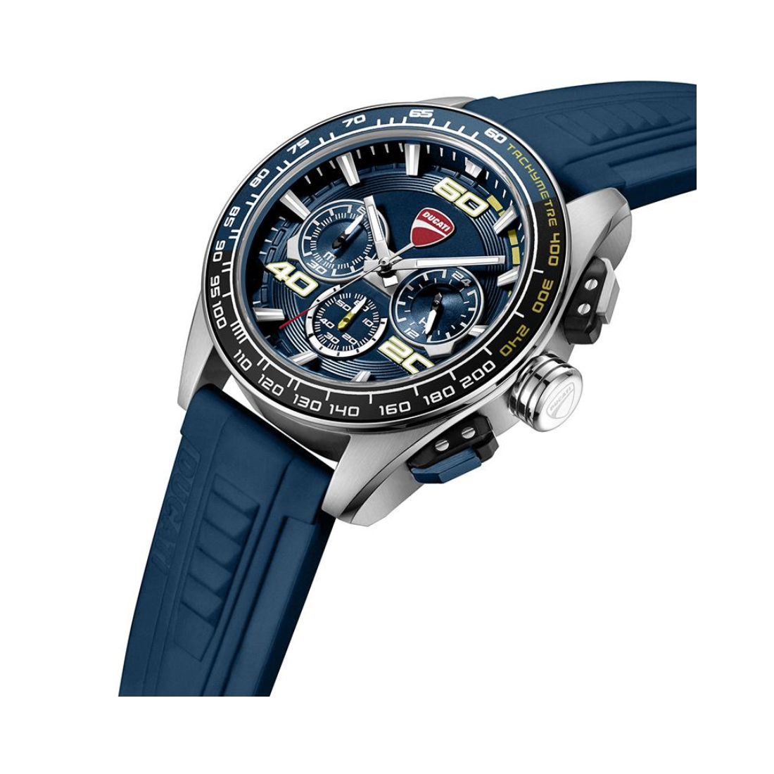 Ducati Extreme Sports Steel Chronograph Blue Dial and Rubber Strap Mens Watch DTWGO0001705W