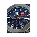 Ducati Supermotos Grey Case and Blue Rubber Strap Chronograph Mens Watch DTWGO0002205W