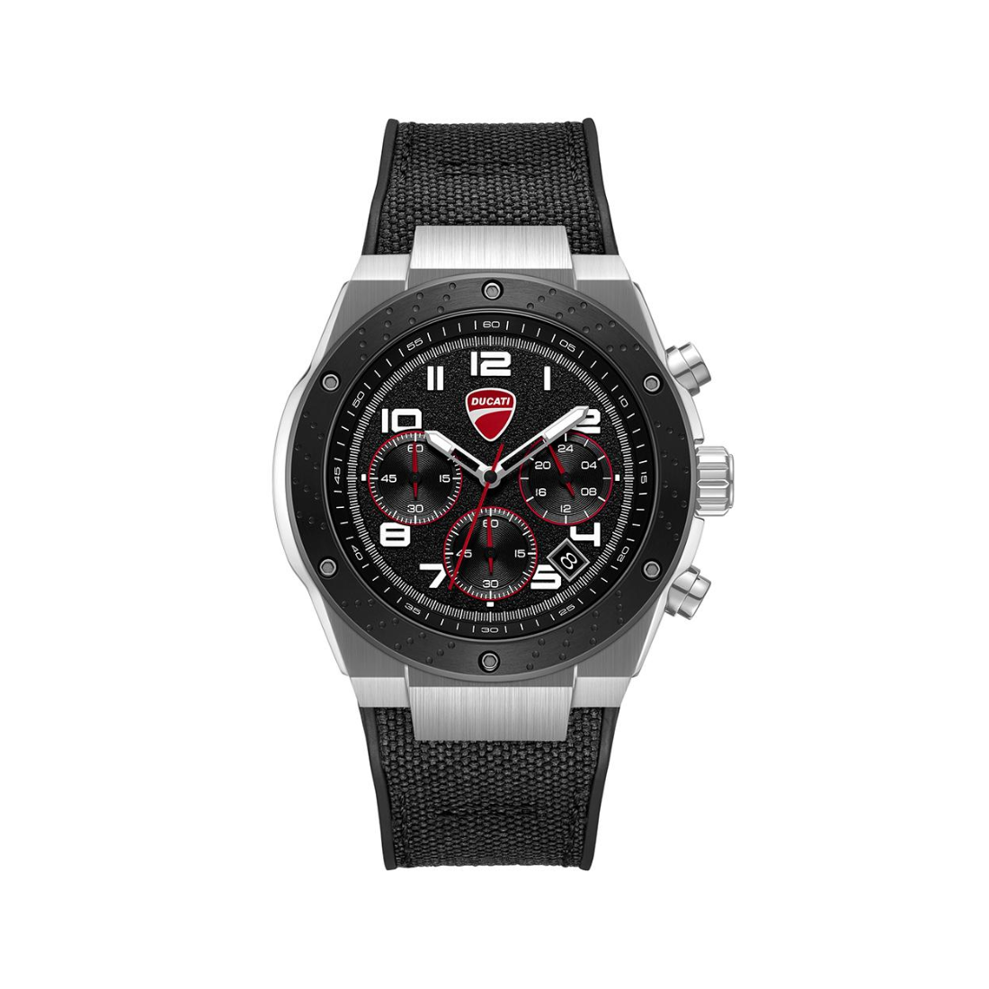 Ducati Supermotos Black Dial and Nylon cum Rubber Strap Mens Watch DTWGO0002501W
