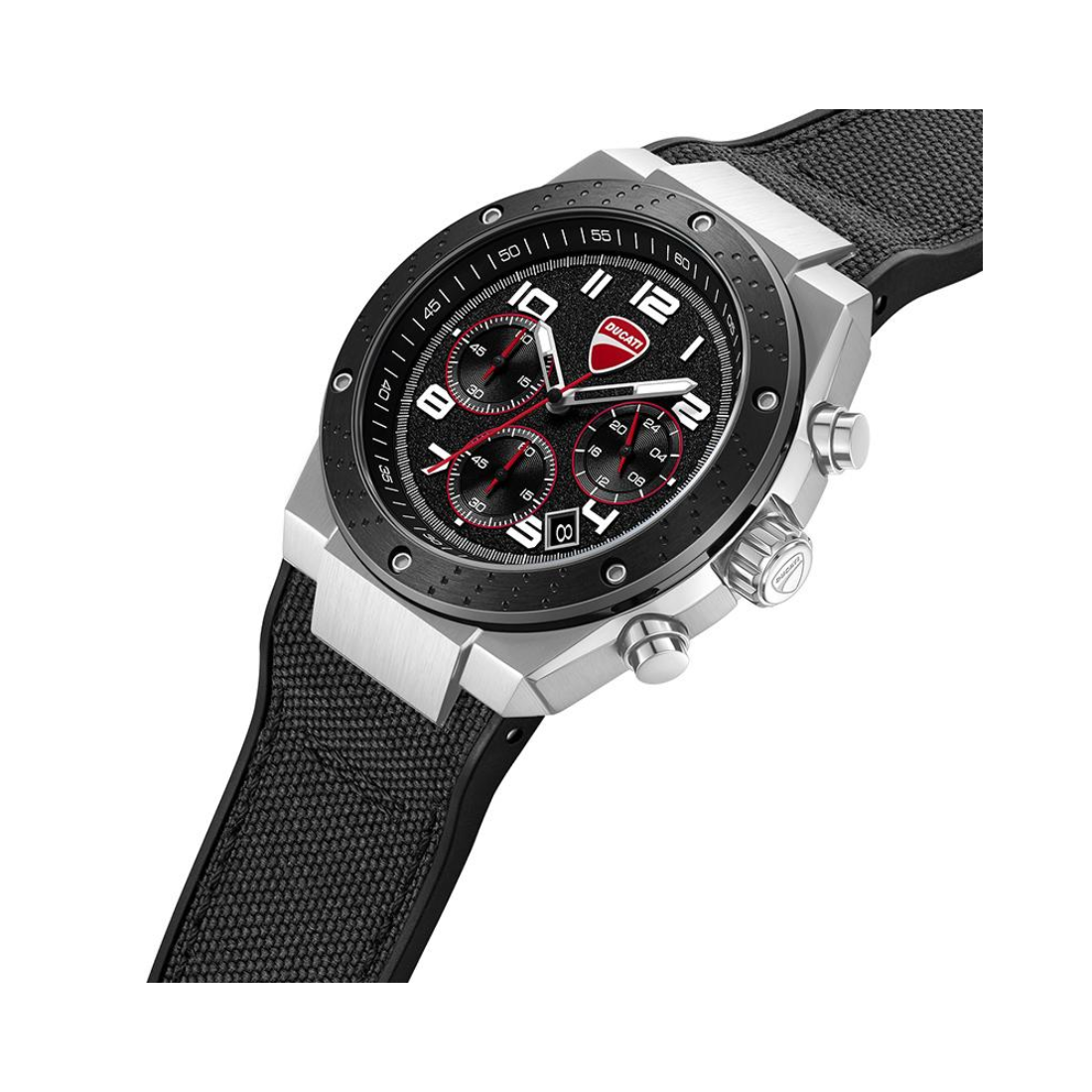 Ducati Supermotos Black Dial and Nylon cum Rubber Strap Mens Watch DTWGO0002501W