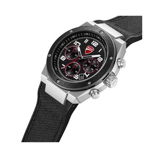 Ducati Supermotos Black Dial and Nylon cum Rubber Strap Mens Watch DTWGO0002501W