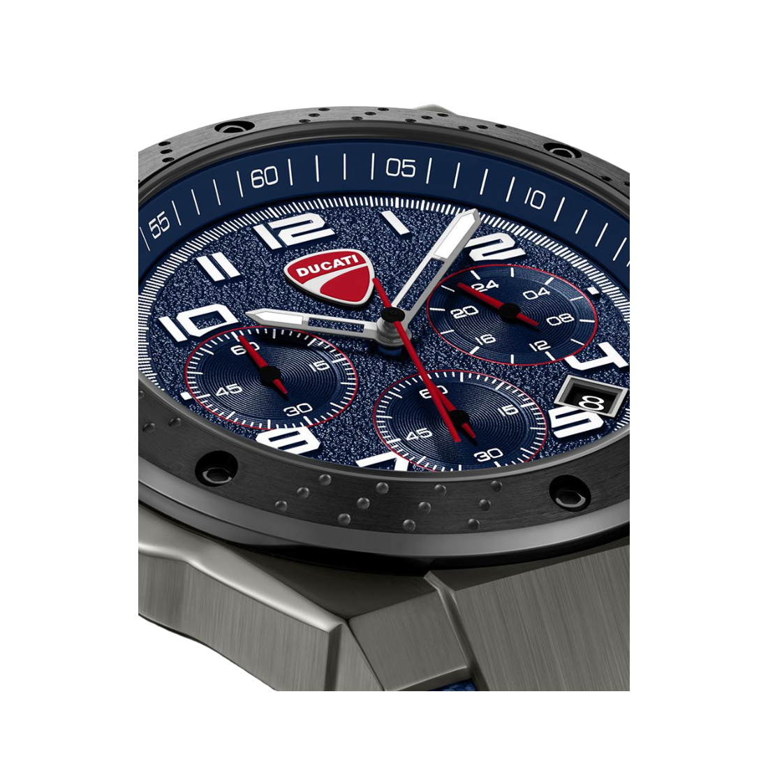 Ducati Supermotos Black and Blue Dial Chronograph in Nylon Cum Rubber Strap Mens Watch DTWGO0002502W