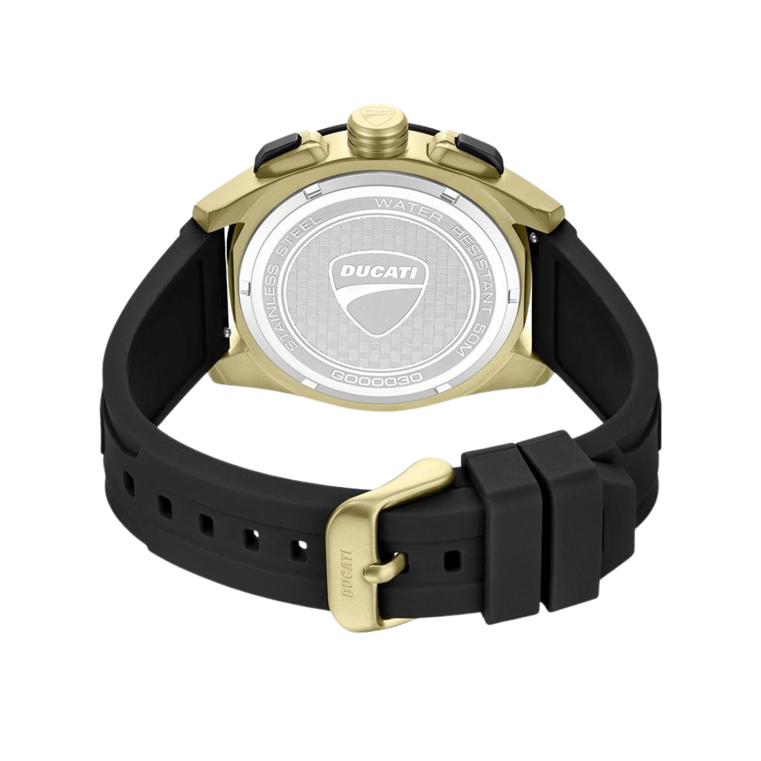 Ducati Extreme Sports Matt Gold Case with Black Dial and Rubber Strap Mens Watch DTWGO0003002W