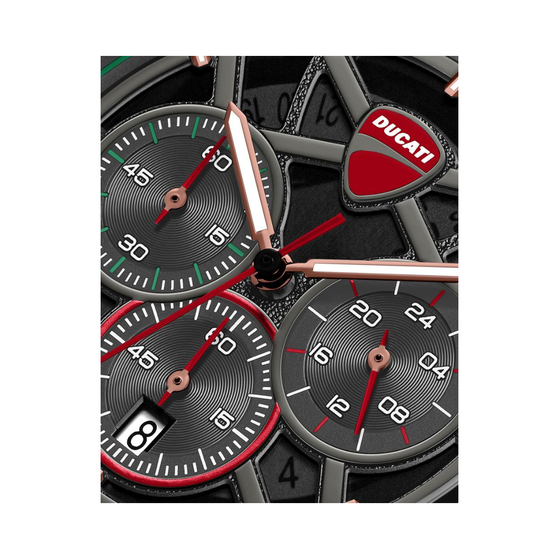 Ducati Extreme Sports Matt Gold Case with Black Dial and Rubber Strap Mens Watch DTWGO0003002W