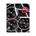 Ducati Extreme Sports Black Dial and Red Rubber Strap Chronograph Mens Watch DTWGO0003003W