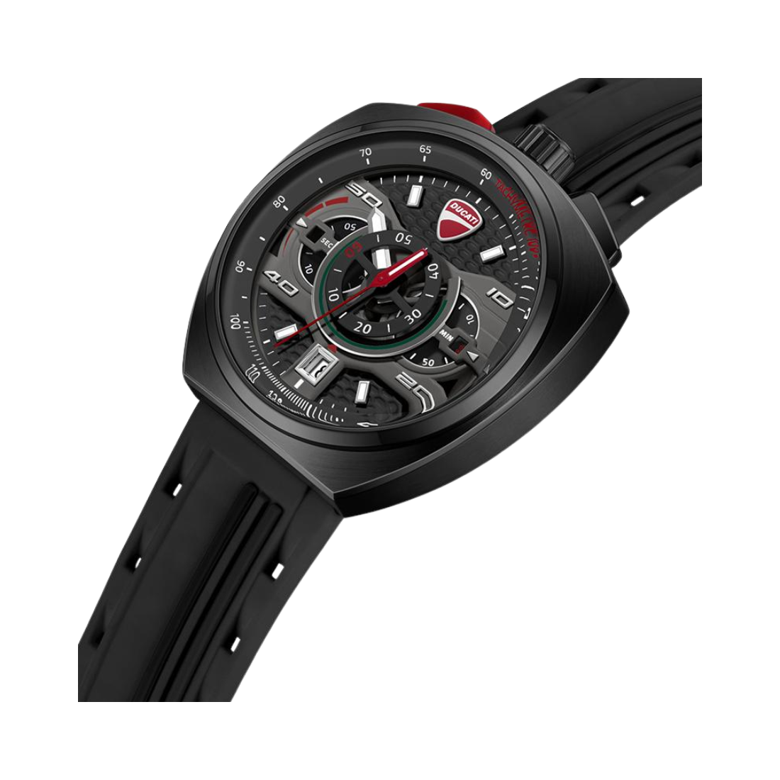 Ducati Corse Black Dial and Rubber Strap Chronograph Mens Watch DTWGO0004104W