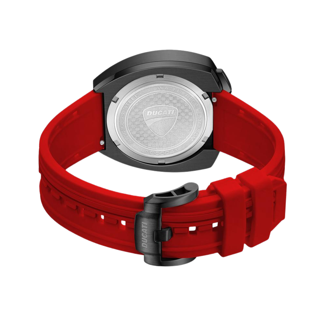 Ducati Corse Black Case and Red Dial with Rubber Strap Chronograph Mens Watch DTWGO0004105W
