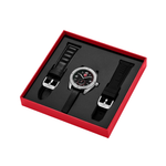 Ducati Touring Steel Case Black Dial in Black Leather and Rubber Strap Mens Watch DTWGX00023X0W