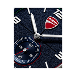 Ducati Touring Blue Dial Steel Case with Black Leather and Blue Rubber Strap Mens Watch DTWGX00023X1W