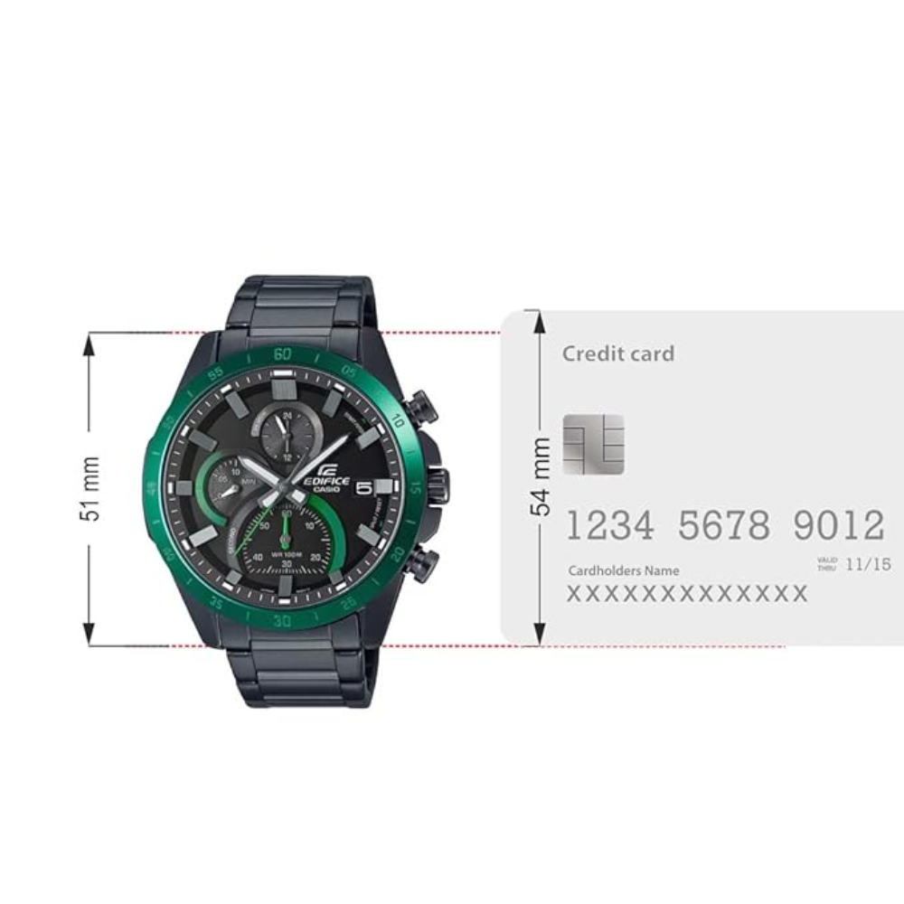 CASIO EDIFICE BLACK ANALOG DIAL MEN’S WATCH ED514 - EFR-571DC-1AVUDF