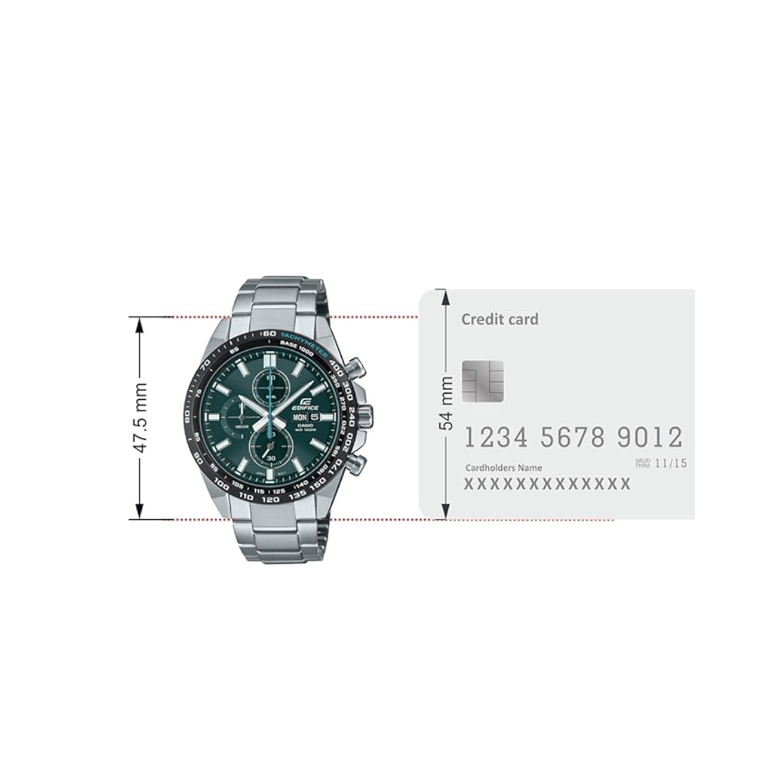 Casio Edifice Chronograph Green Dial Mens Watch ED595 - EFR-574DB-3AV